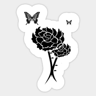 Flowers and butterfly Sticker